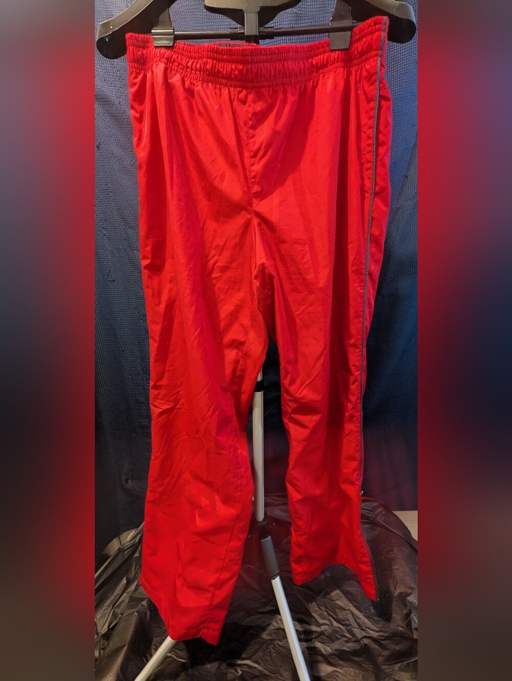 Women's Red Athletic Track Pants - Casual Lightweight Sz L